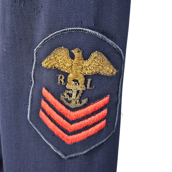 Jacket RARE Vintage Ralph Lauren 80s double breasted  navy blazer as is size 8 - Picture 2 of 16